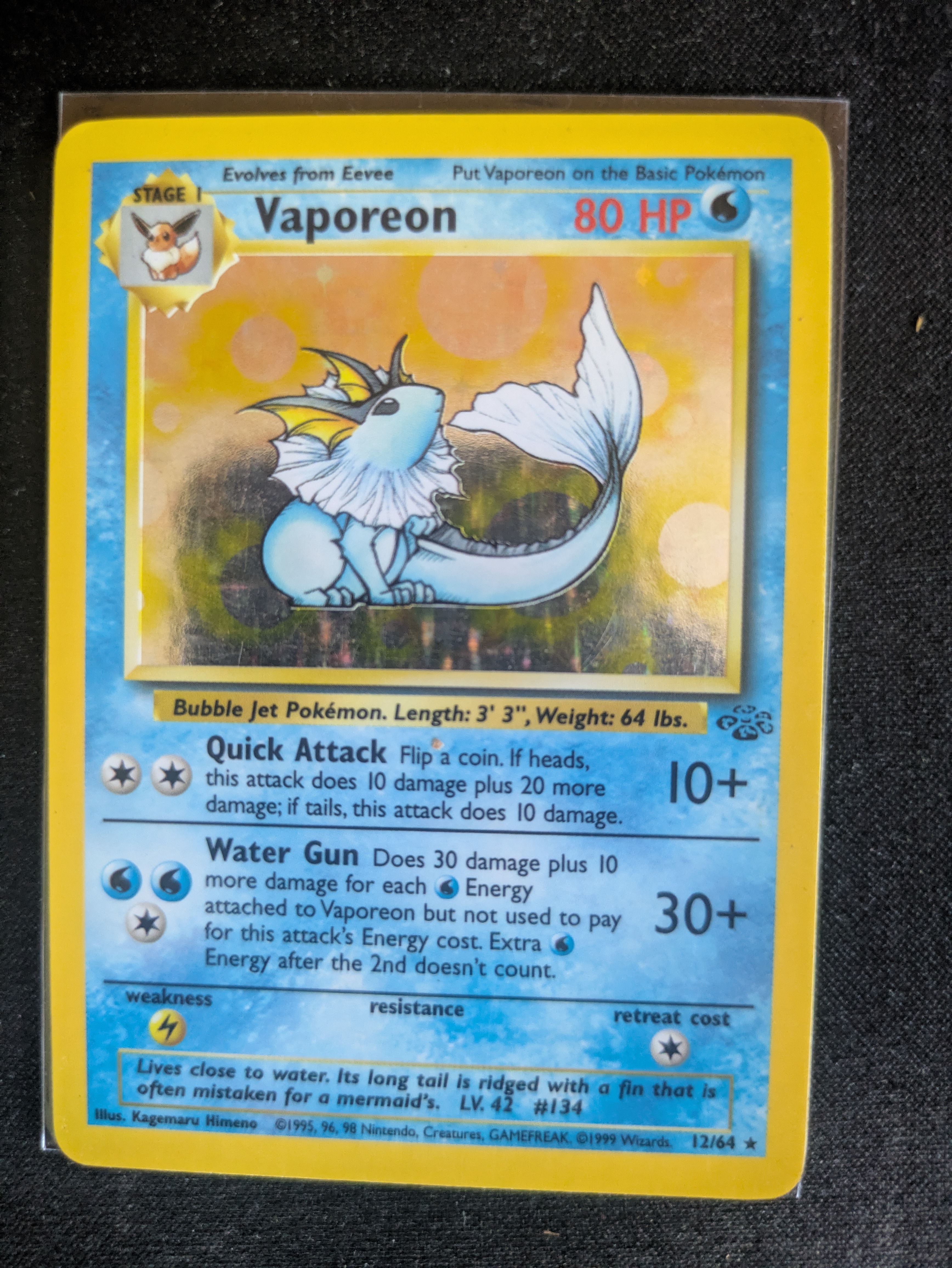 Vaporeon holo unlimited 12/64